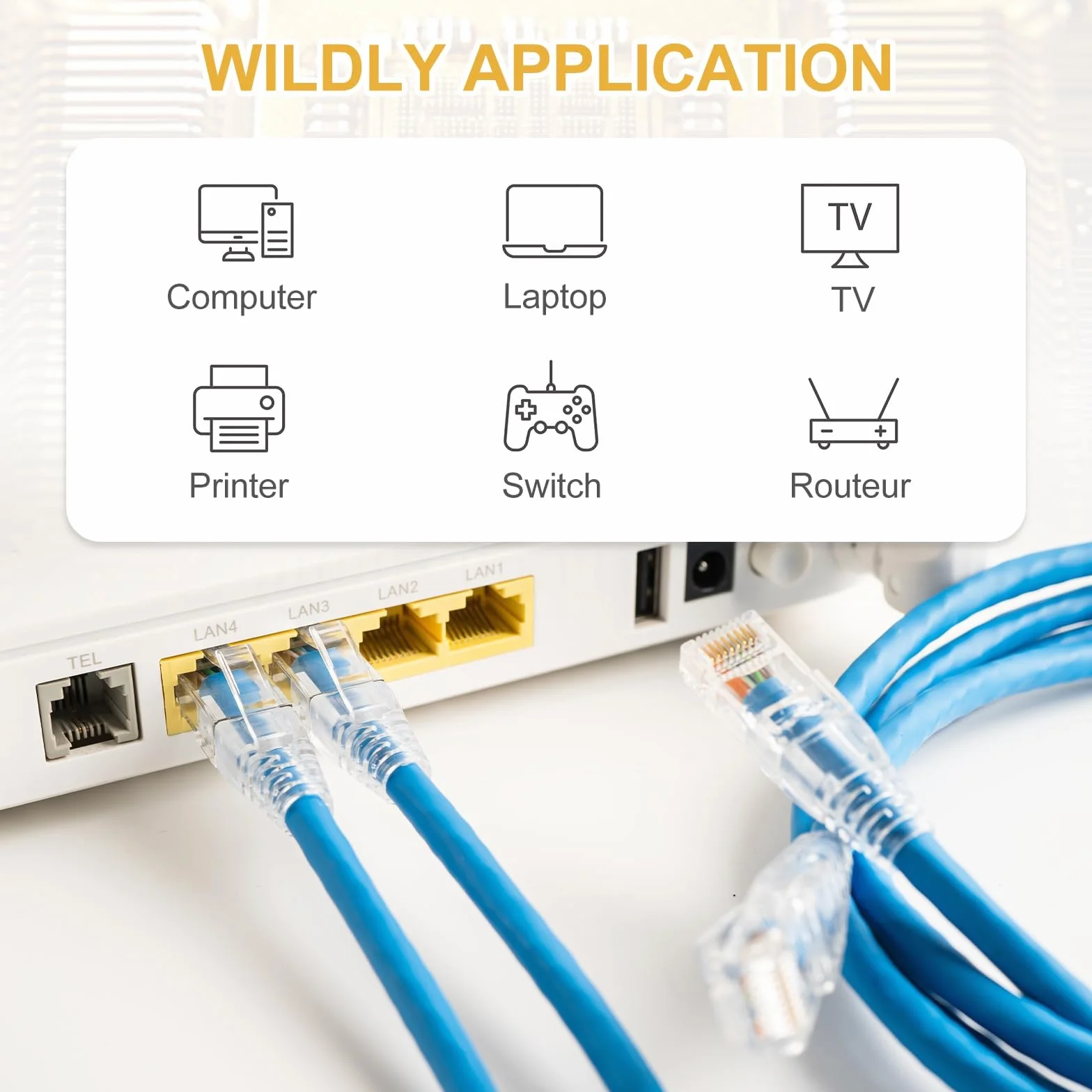 Złącza RJ45 Cat6 Pass Through pozłacane 8P8C 30 szt. z tulejami do kabla Ethernet UTP