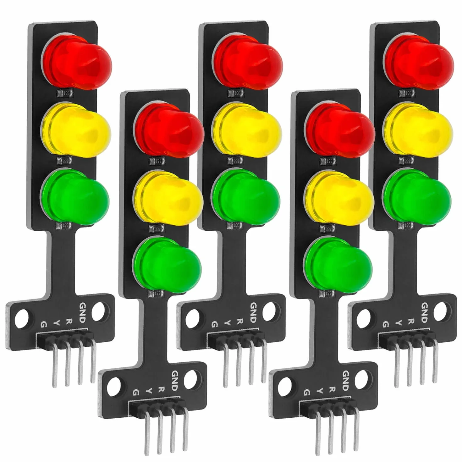 AZDelivery 5 x Moduł sygnalizacji świetlnej LED Kreatywny mini sygnalizator świetlny DIY 3.3-5V 8mm kompatybilny z Arduino tym e-book!