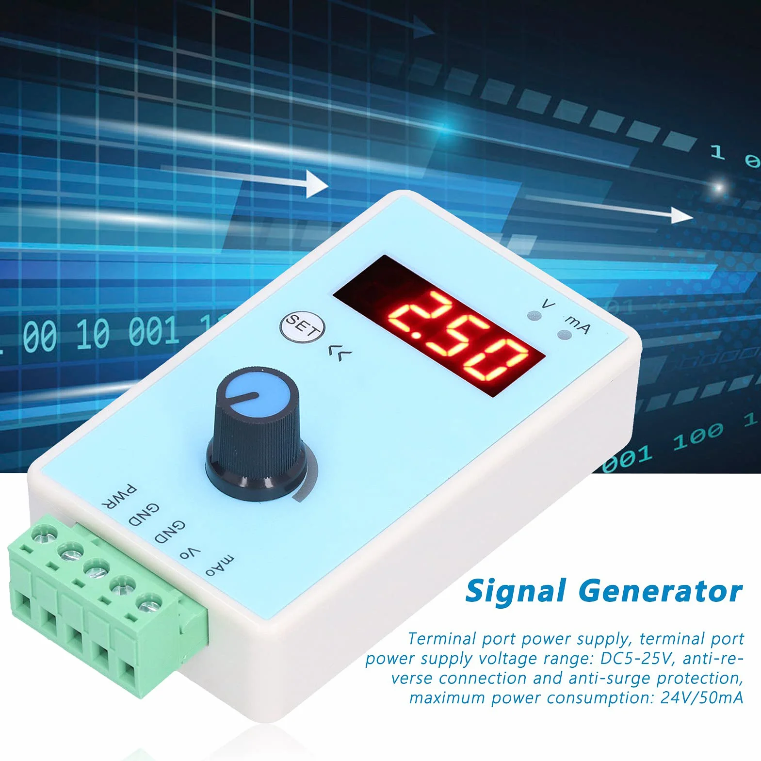 Eujgoov Generator sygnału analogowego 0-10 V 2-10 V 0-20mA 4-20mA USB