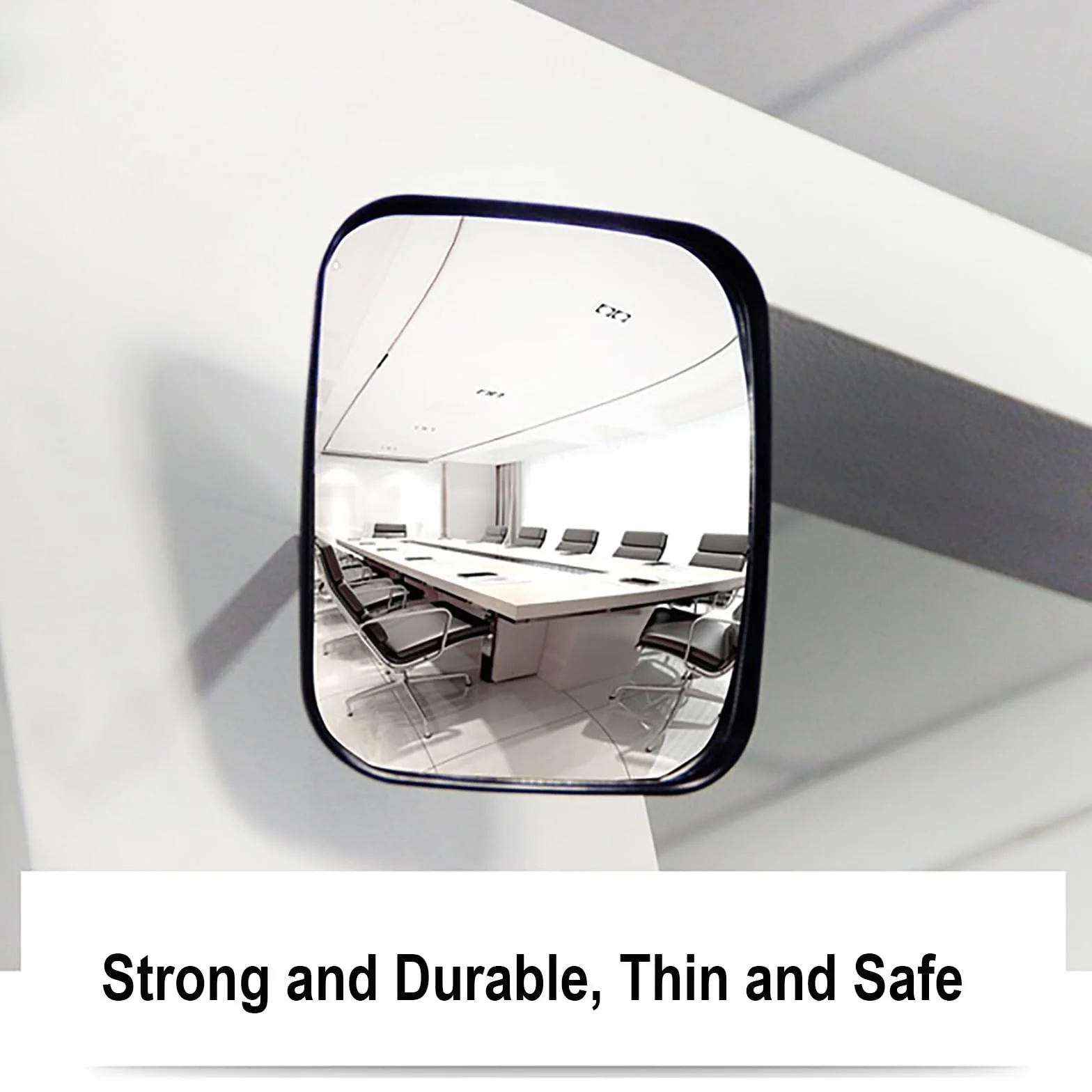 Acrylic Safety Convex Mirror, Traffic Curved Mirror, Adjustable Bracket for Garage, Warehouse & Indoor or Outdoor Surveillance, Wide Angle Clear View, Rectangle(16x19cm/6x7in)