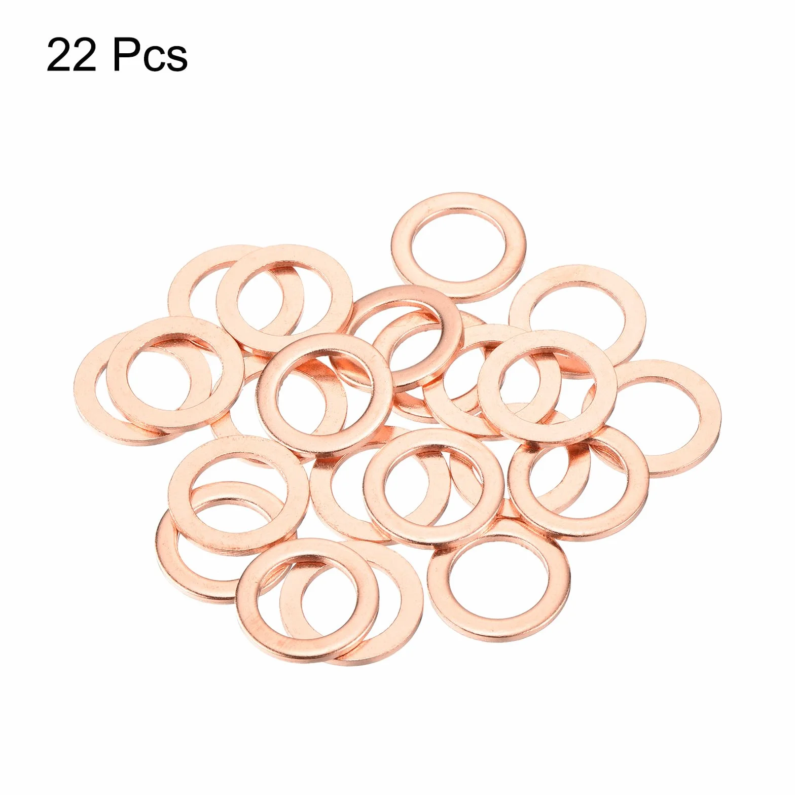 QUARKZMAN 22 sztuki płaskich uszczelek miedzianych, 12 x 18 x 1,5 mm, miedź, ulepszone, płaskie, metryczne uszczelki uszczelniające do armatury hydraulicznej, śruby, nakrętki, naprawy elektroniki
