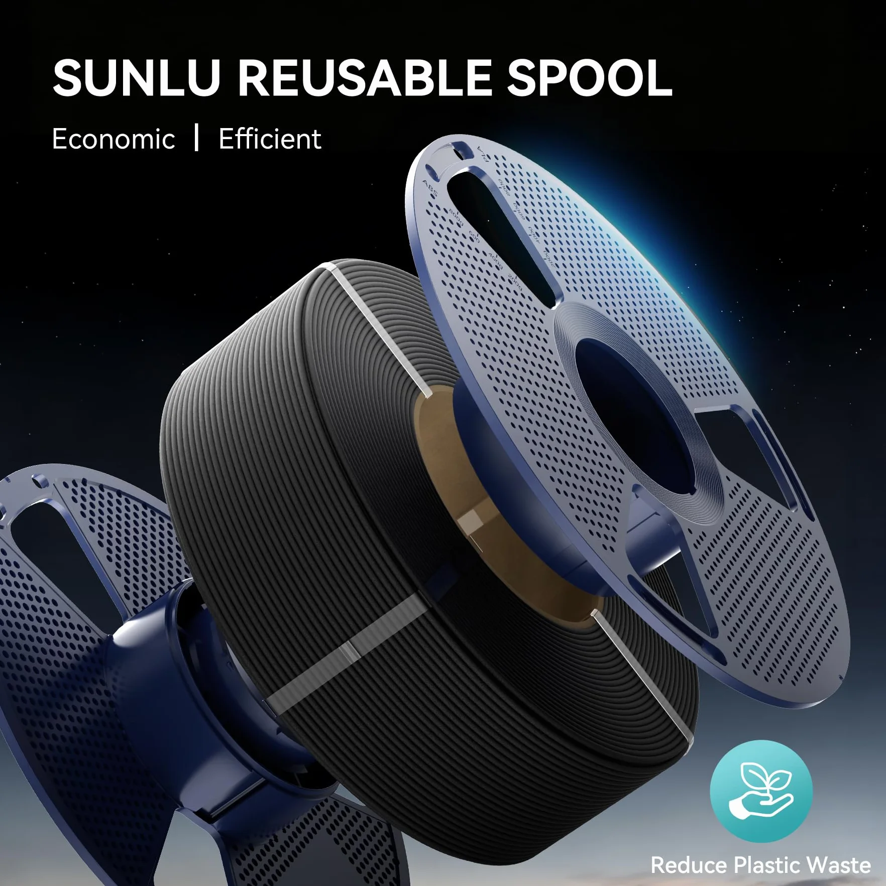 SUNLU Włókno węglowe PETG do drukarki 3D 1,75 mm, 10% włókno węglowe, wysoka sztywność