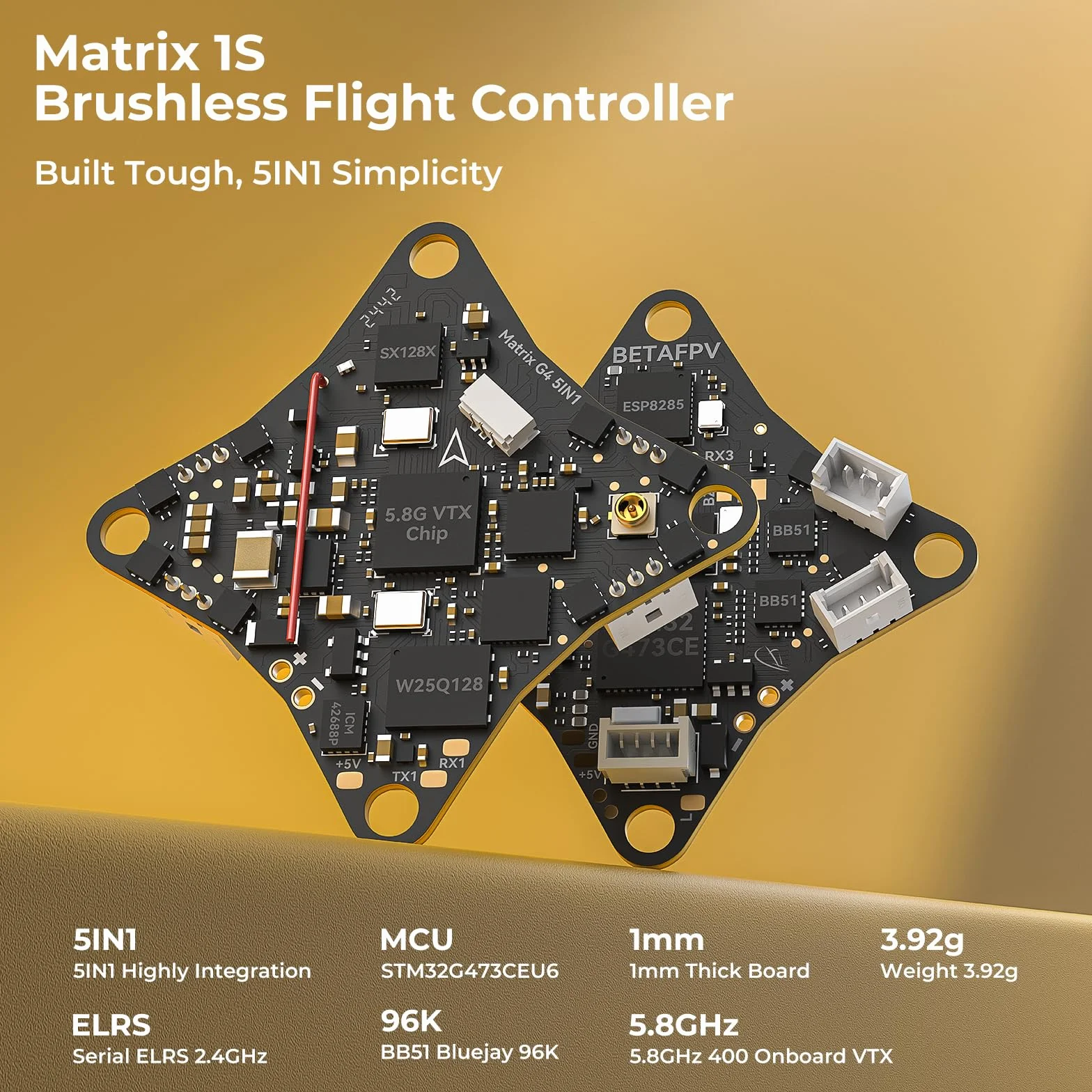 BETAFPV Meteor75 Pro 1S Brushless Drone with Matrix 1S 5IN1 FC, 1102 22000KV Motor, 45mm 3-Blade Prop for FPV Freestyle Racing Indoor Outdoor, Fly Time Up to 6.5Min with LAVA II 580mAh 1S Lipo - ELRS