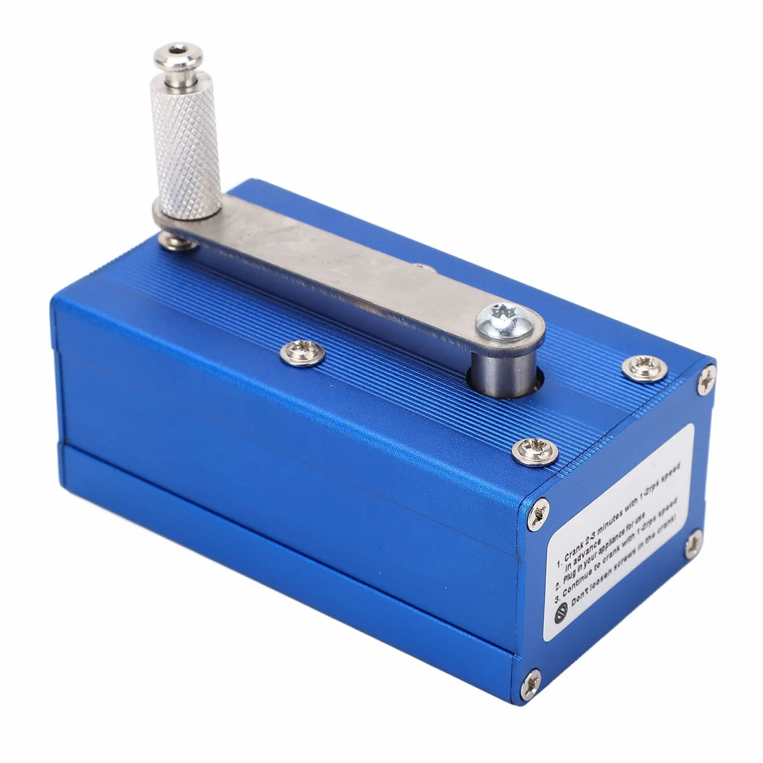 Generator Ręczny Korbowy 3W-4W, Przenośny Power Bank z Światłem COB, Stop Aluminium