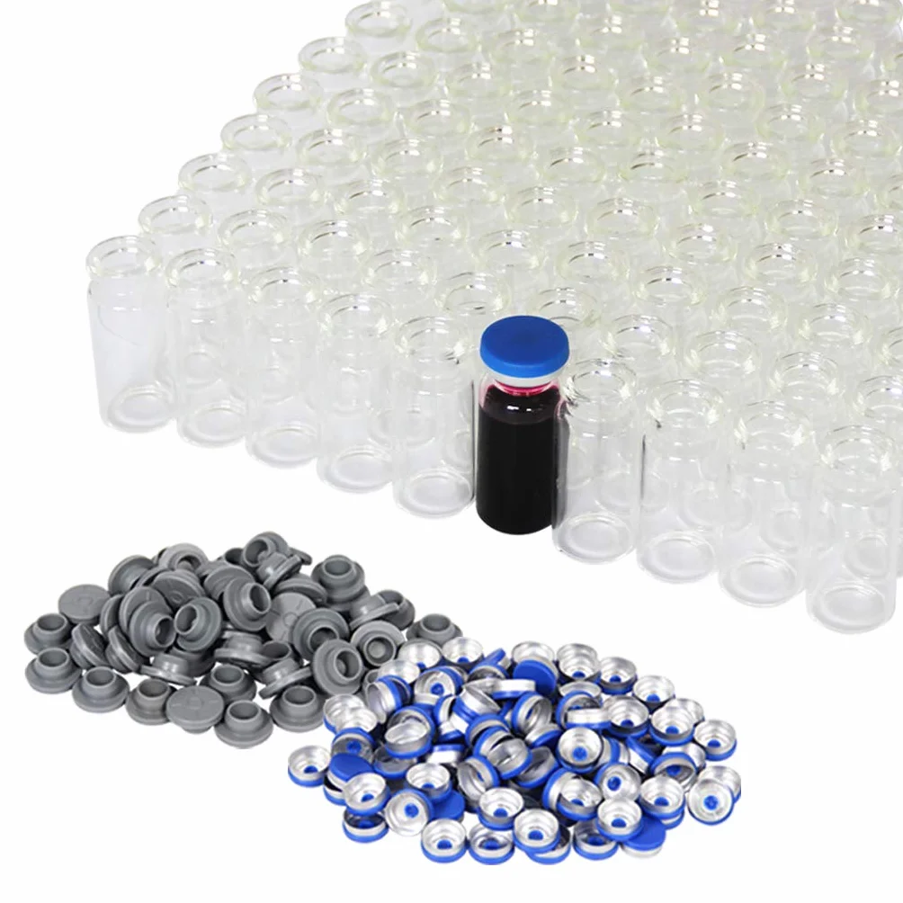 Zaciskarka do fiolek 20 mm + 100 szklanych fiolek (10 ml) + 100 gumowych korków + 100 plastikowych aluminiowych nasadek