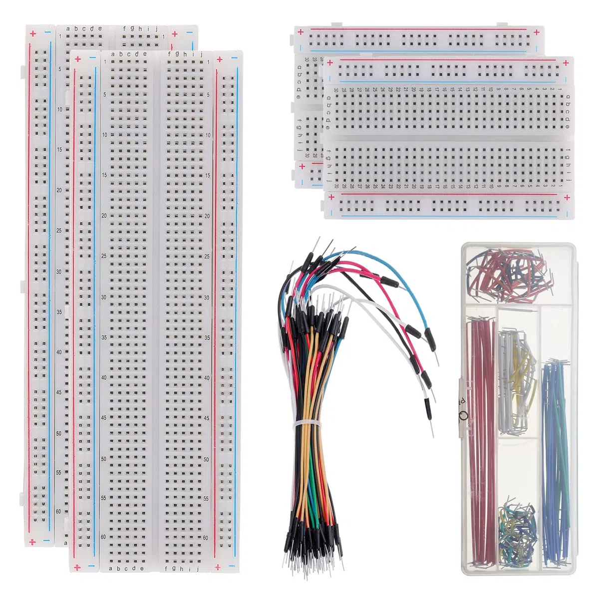 AUKENIEN Breadboard Jumper Wires Kit 400 Points płyta wtykowa 830 punktów i M/M elastyczna deska bread Board, przewody i mostki wtykowe w kształcie litery U do Arduino Raspberry Pi