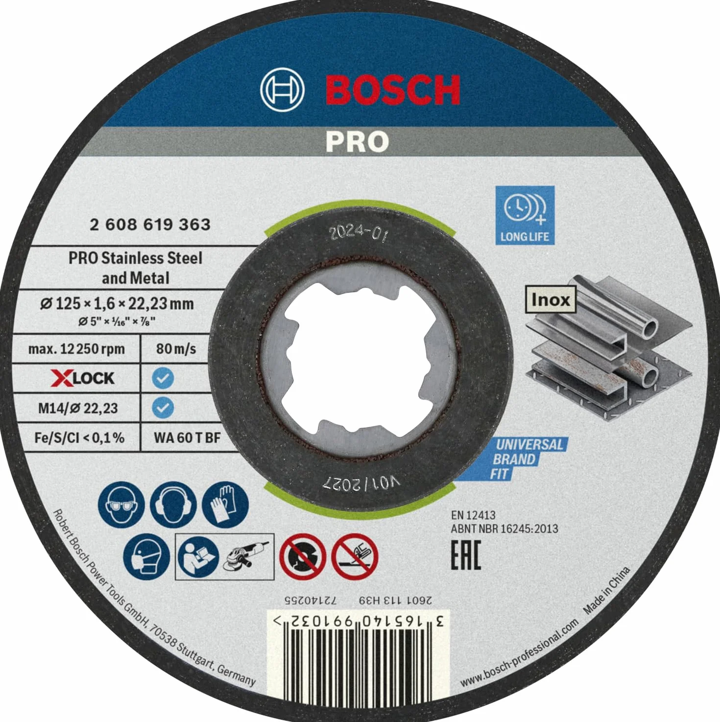 Bosch Tarcza do cięcia Inox X-LOCK Ø 125 mm do stali nierdzewnej
