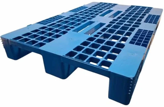 Paleta Plastikowa 120x80 Ażurowa na Płozach Niebieska 1280WN