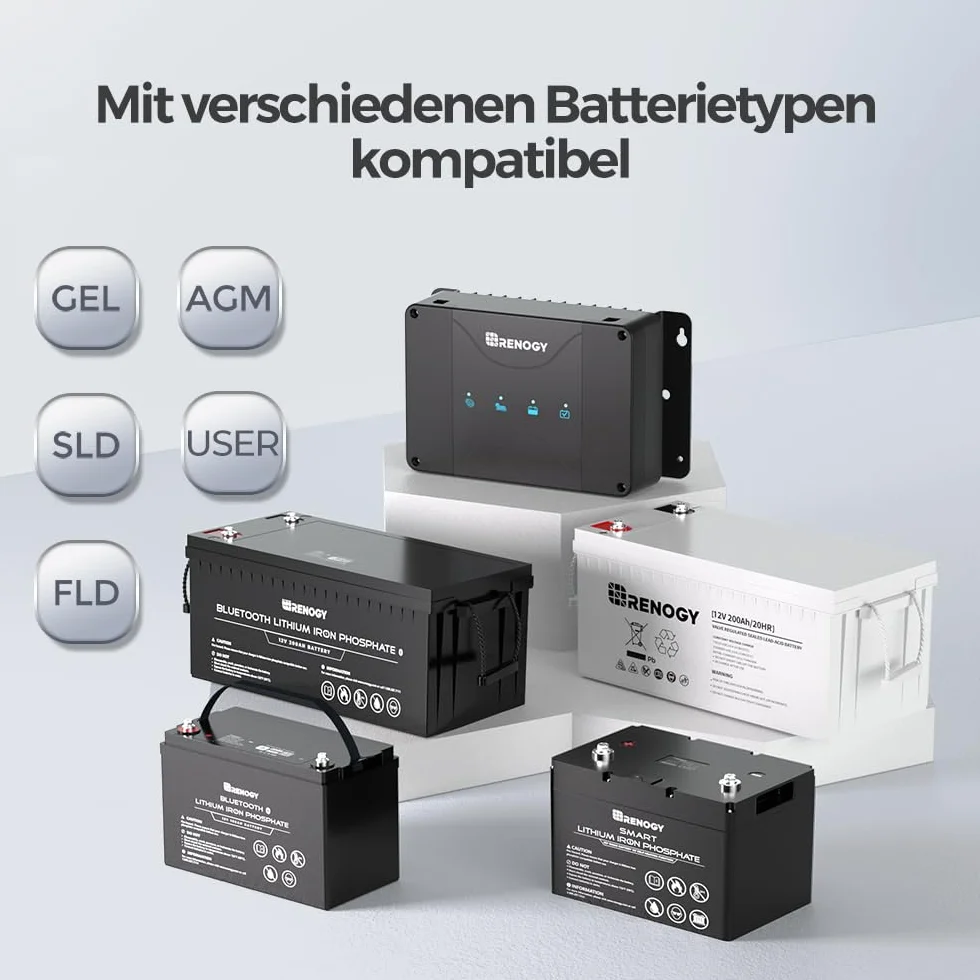 Renogy Ładowarka do akumulatorów 30 A DCDC Mppt regulator ładowania solarnego 12 V, niezależna od sieci do akumulatora rozruchowego i zasilającego do kampera, przyczepy kempingowej
