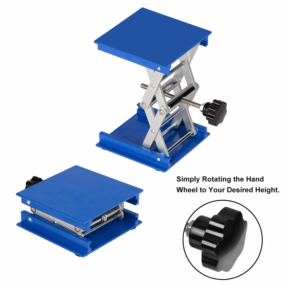 Stonylab Podnośnik Laboratoryjny 4 x 10 cm, 100 x 100 mm, Anodowany Aluminiowy Górny Pokład, Podnośnik Stołowy Nożycowy 5 kg, Zakres Podnoszenia