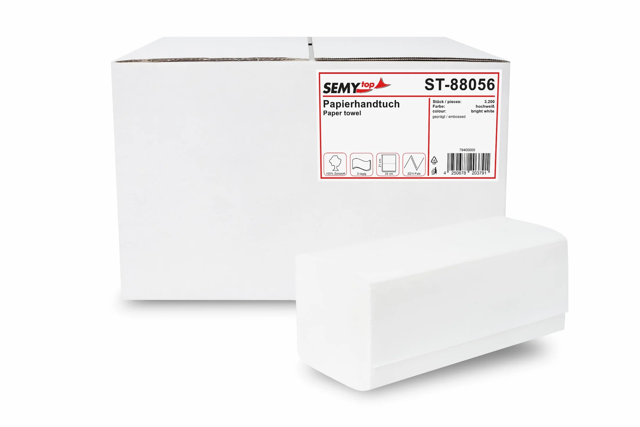 Semytop ST-88056 Ręczniki Papierowe Biały 3200 sztuk