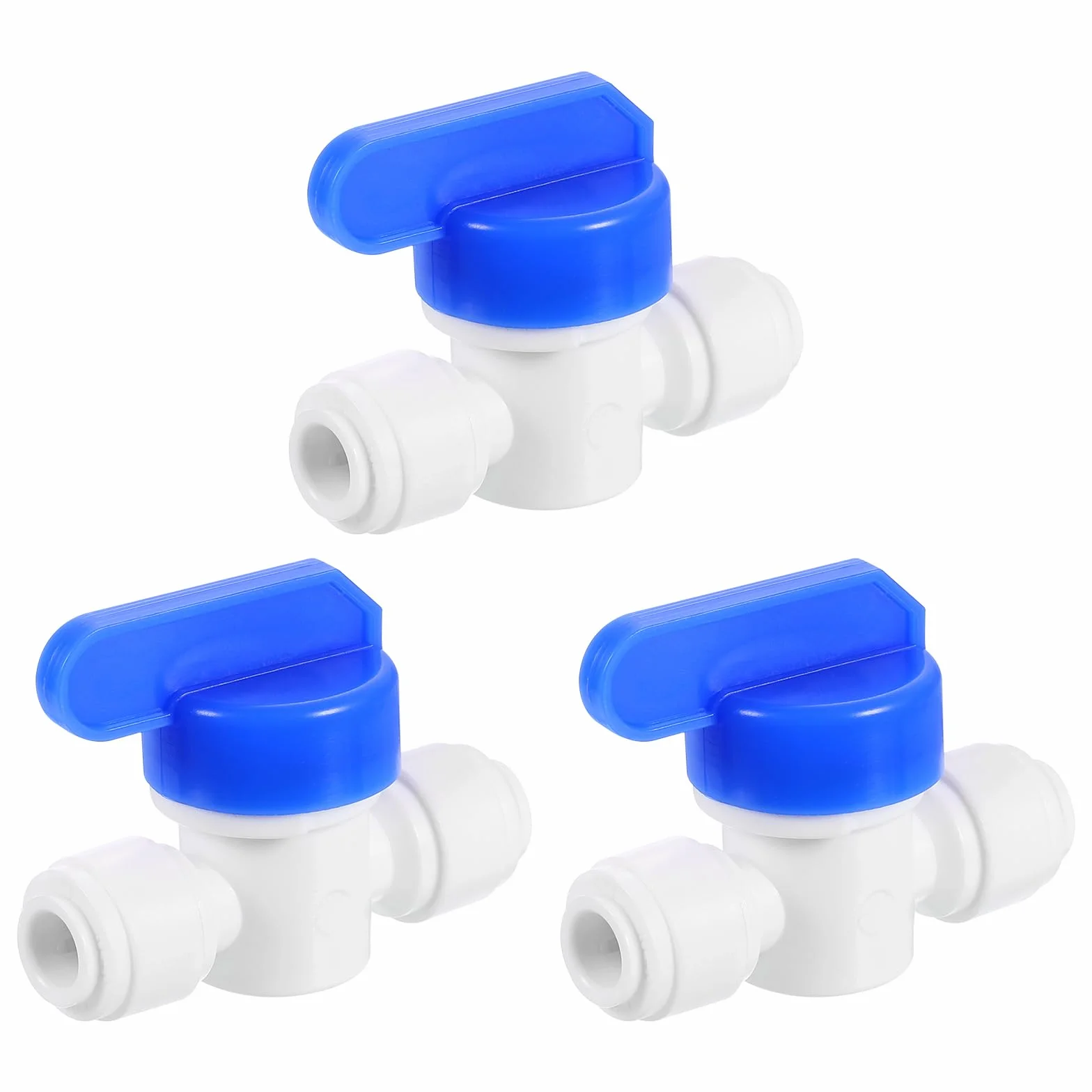QUARKZMAN Push to Connect złączka śrubowa 1/4" OD x 1/4" OD szybkozłączka rurowa zawór kulowy do RO biały niebieski 6-6 mm