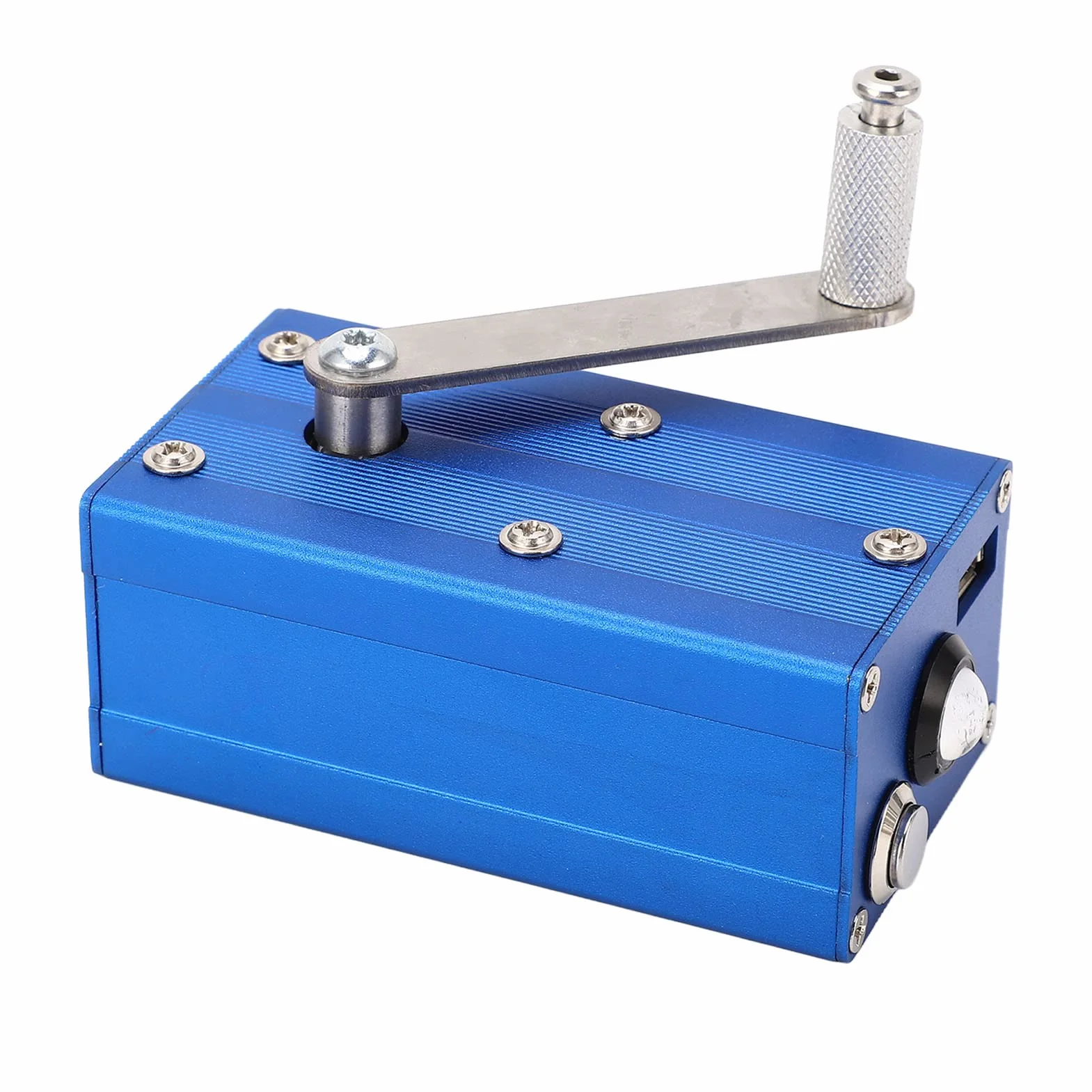 Generator Ręczny Korbowy 3W-4W, Przenośny Power Bank z Światłem COB, Stop Aluminium
