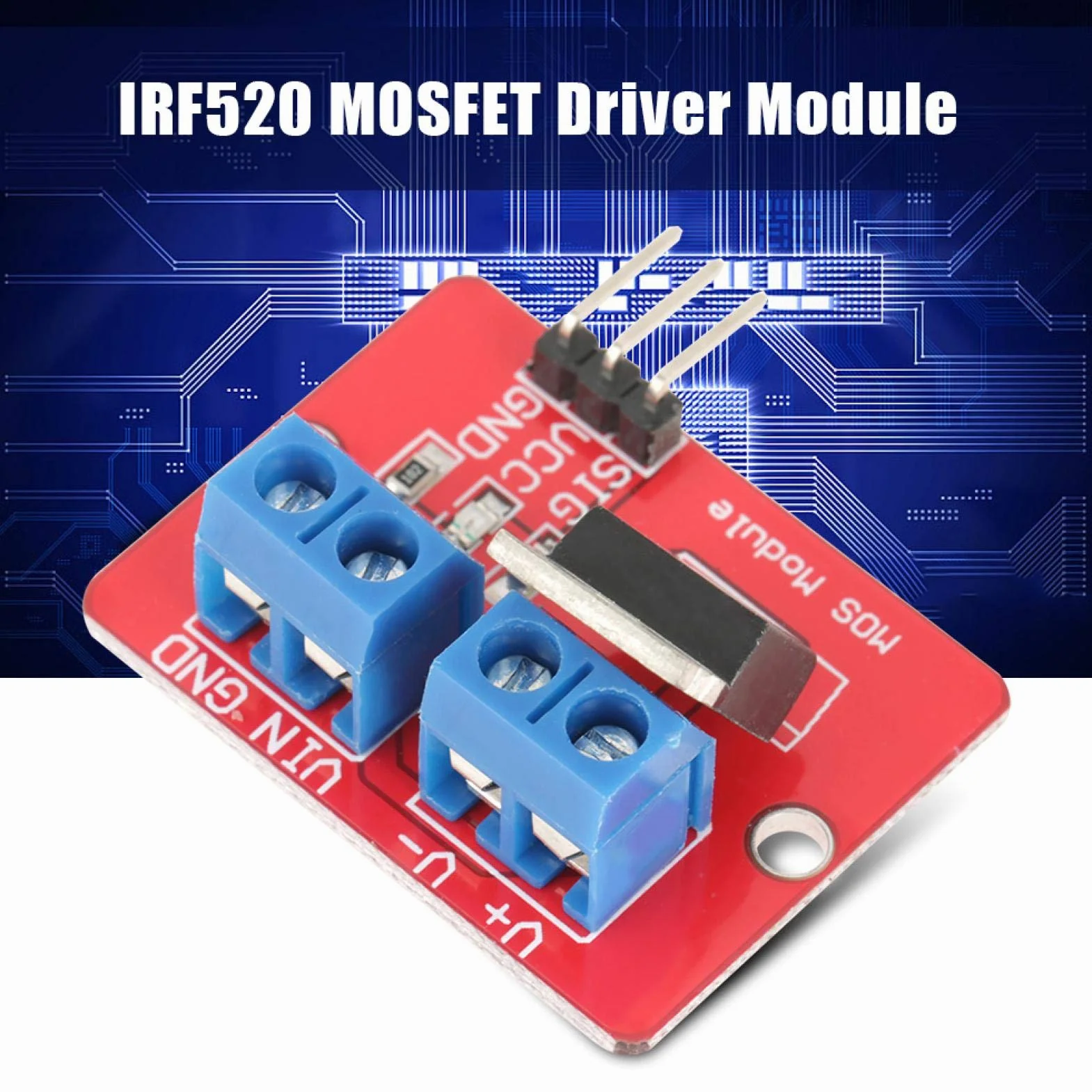 Sterownik IRF520 - 5 szt. 3,3 V/5 V IRF520 MOSFET Moduły sterownika PWM wyjście tablice napędowe wyjście 0-24 V