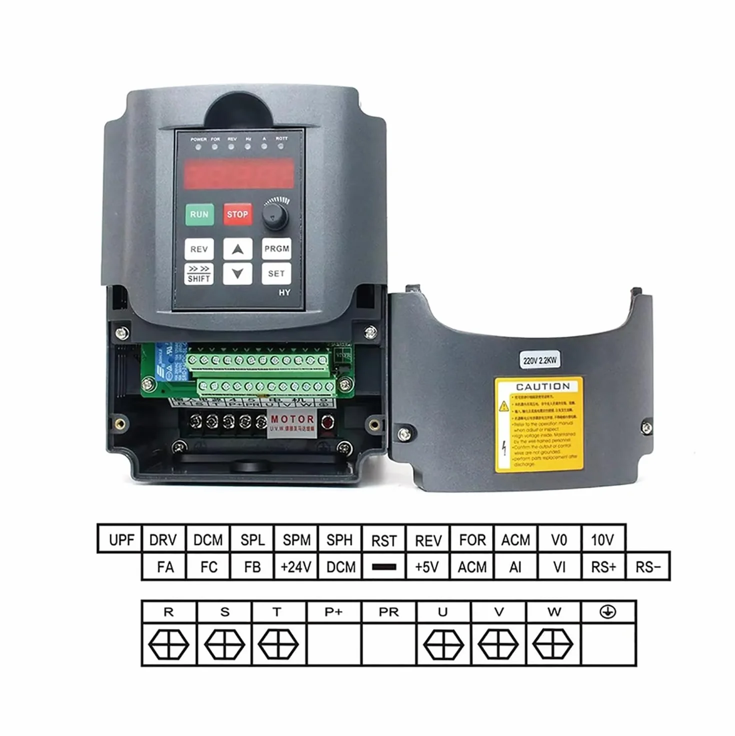 RATTMMOTOR 2,2 KW 220 V VFD falownik 3-fazowy przetwornik częstotliwości 2200 W CNC z kablem 2 m