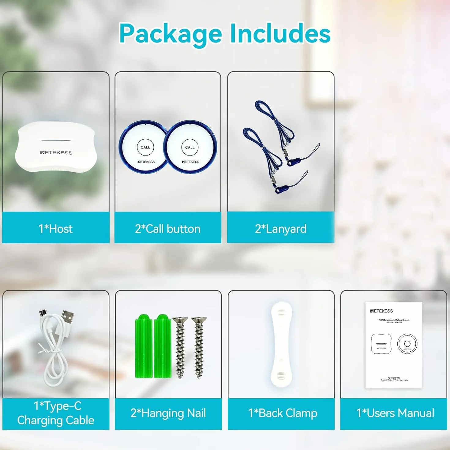 Retekess TH011-TH013 Wifi Inteligentny Bezprzewodowy System Pagera dla Opiekunów