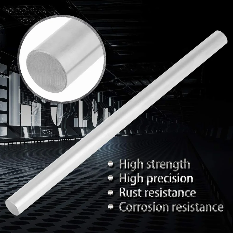 1pc Stalowy Wał Liniowy z łożyskiem Cylindrycznym Oś Liniowa Prosty Okrągły Pręt o średnicy 10mm Liniowy Ruch Pręt ze Stali Nierdzewnej Prosty Okrągły Pręt Liniowy(200mm)