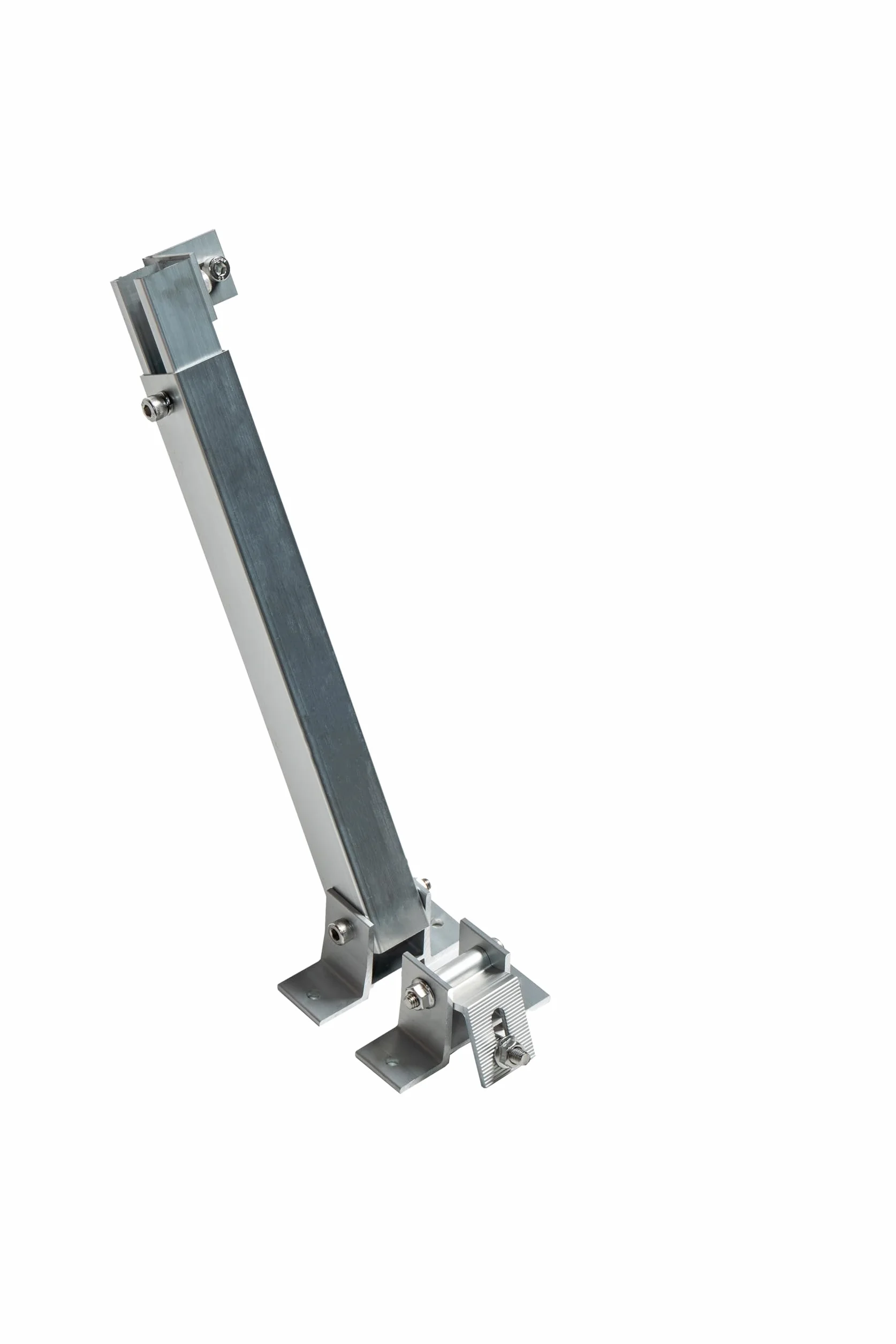 Uchwyt do modułu solarnego do płaskiego dachu, dachu, ściany, łodzi, przyczepy kempingowej, kątowego aluminiowego wspornika do PV, modułu solarnego (aluminiowo-srebrny, 1 zestaw 15°-30°)