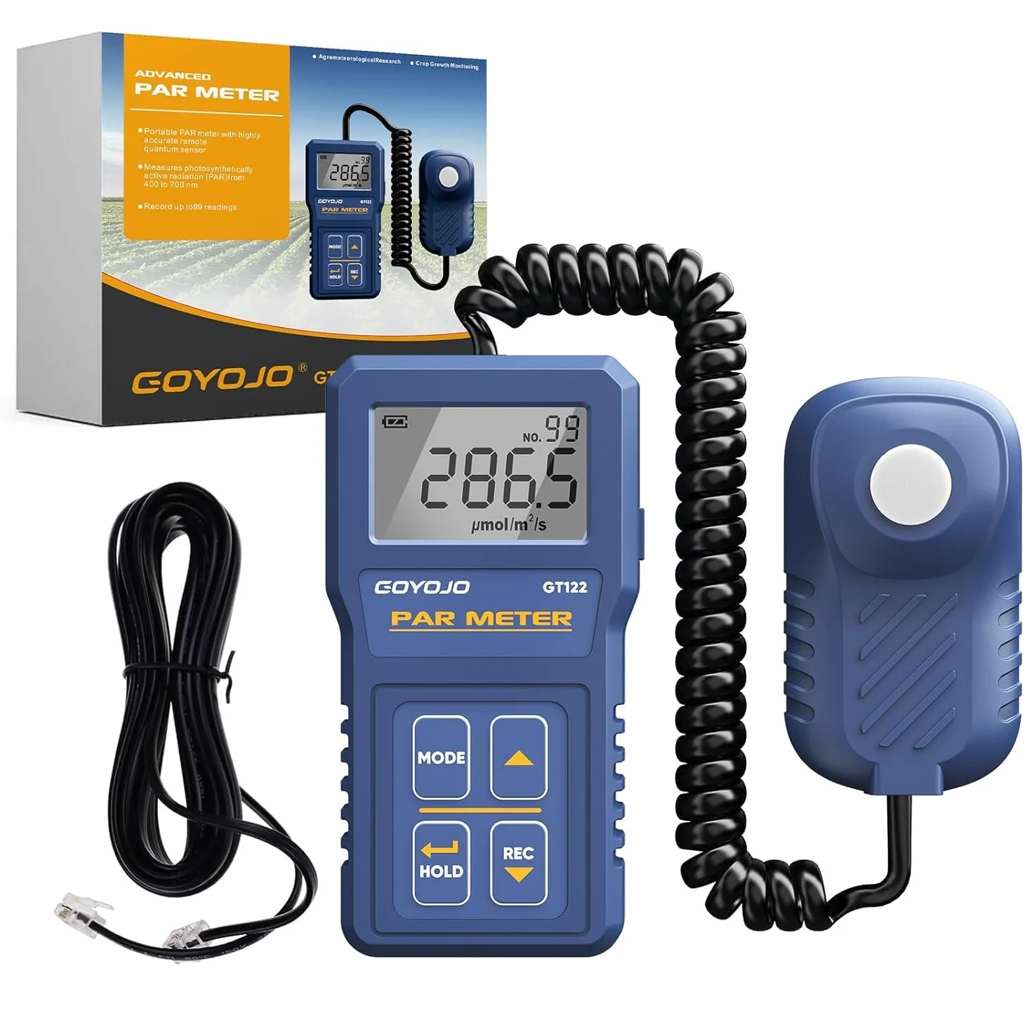 GOYOJO Quantum PAR Meter, precyzyjny pomiar PPFD do hydroponiki, szklarni i optymalizacji wzrostu roślin w pomieszczeniach, wysoka dokładność LED