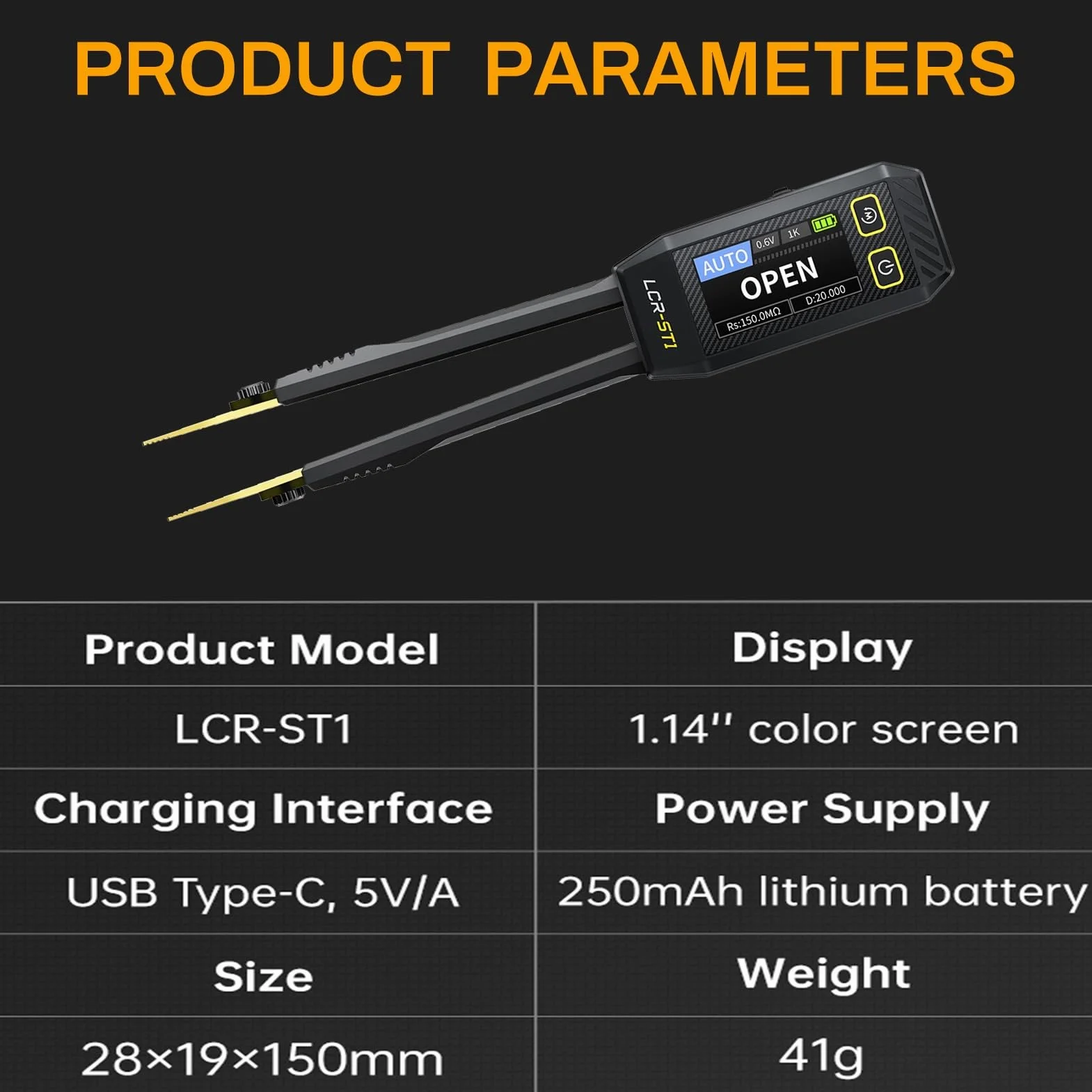DEWIN LCR-ST1 Smart Tweezer Bridge Kit, cyfrowy tester komponentów