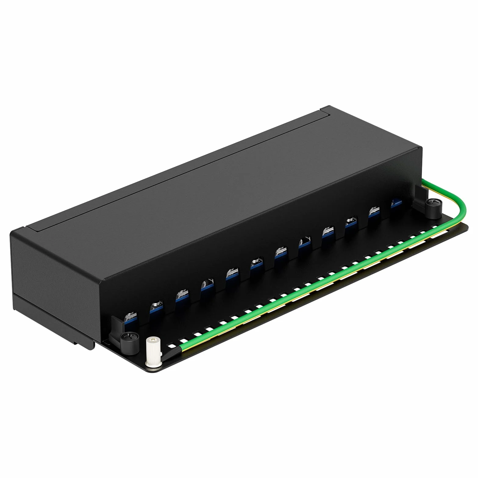 FGB CAT 7 Patchpanel panel dystrybucyjny 12-portowy - montaż stołowy/na ścianie/na biurko ekranowany 12X gniazdo RJ45 - LSA panel dystrybucyjny dla przełącznika sieciowego Gigabit