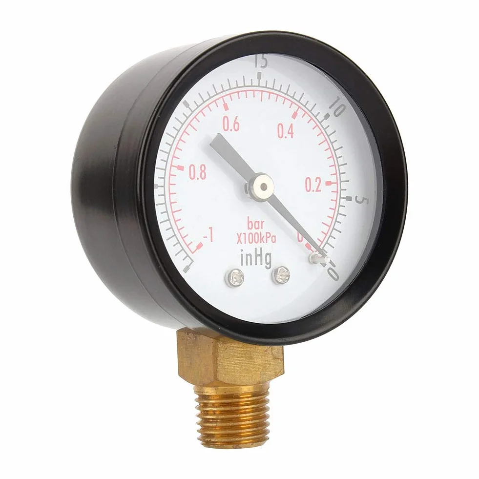 Vakuum Manometer 2 "Luftkompressor Wasser Öl Gas 1/4" NPT untere Halterung MF
