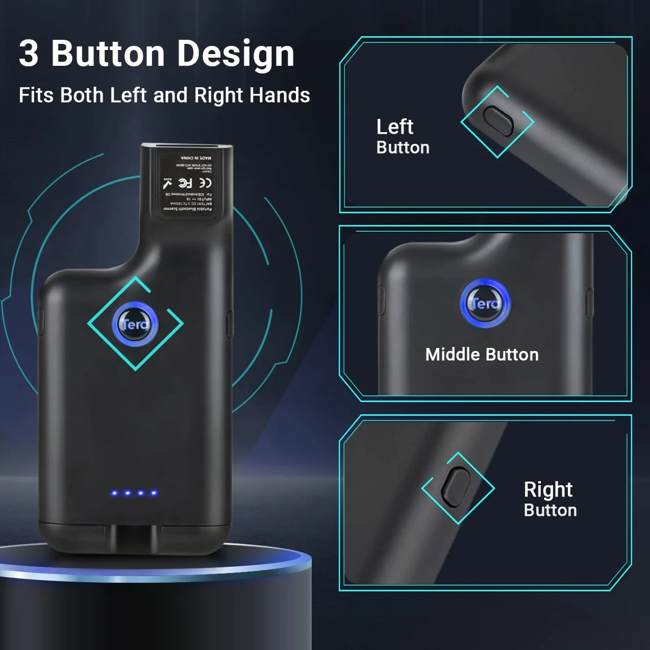 Tera bezprzewodowy skaner kodów kreskowych Bluetooth 1D 2D QR model 0013