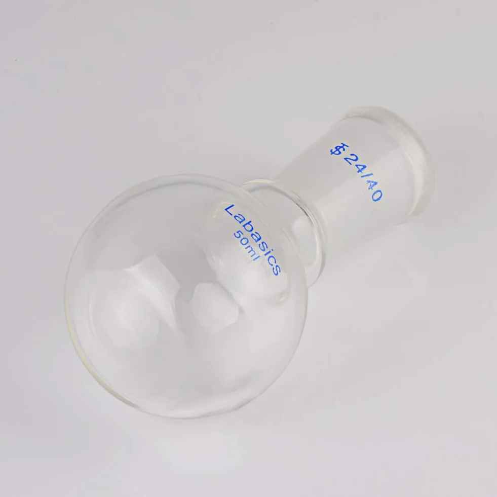 Labasics szklana butelka 50 ml pojedyncza szyjka płaska stożek zewnętrzny 24/40