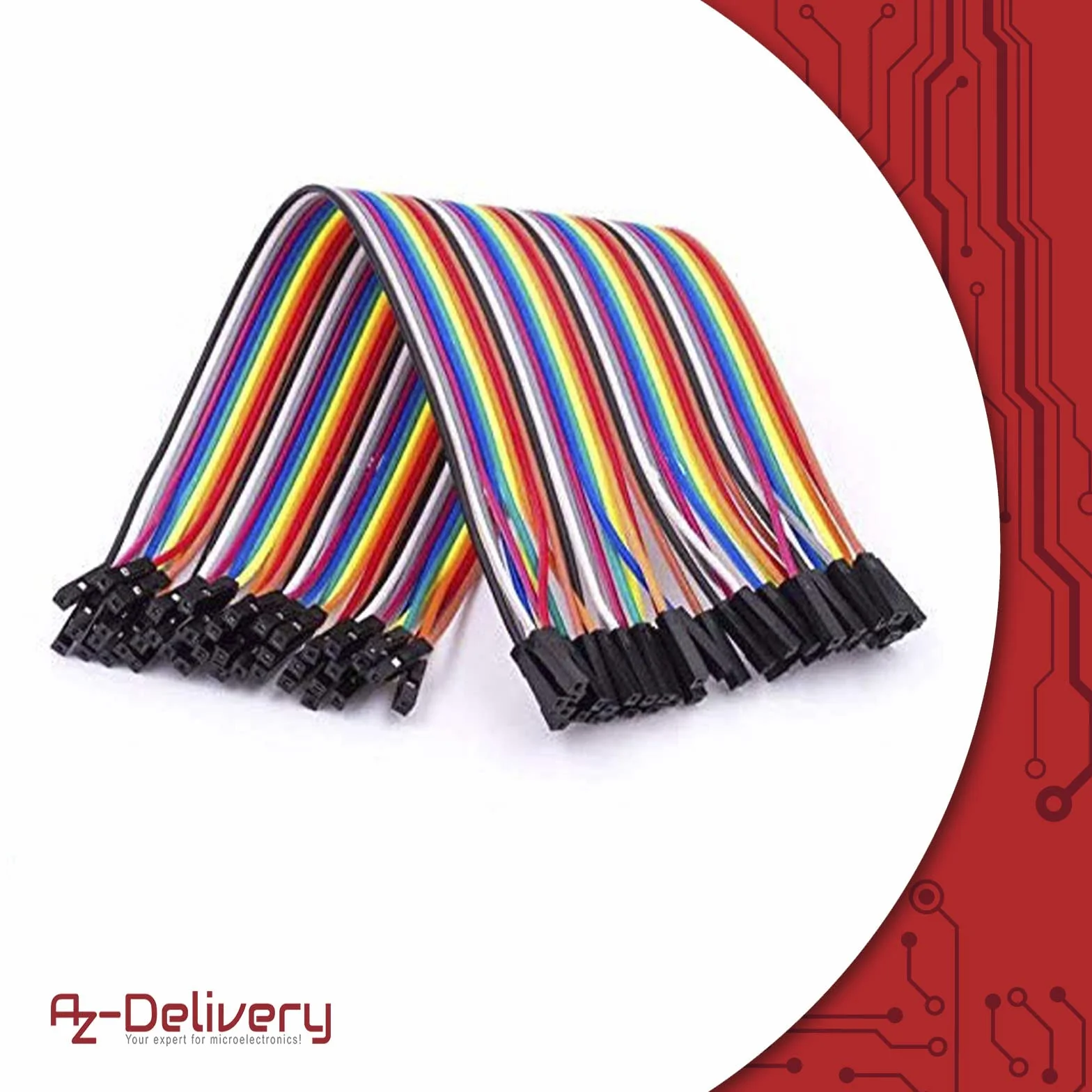 AZDelivery 3 x Jumper Wire Cable 40 szt. każdy 20 cm F2F Female to Female kompatybilny z Arduino i Raspberry Pi Breadboard tym e-Book!
