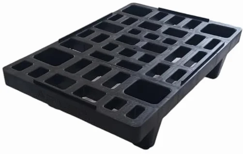 PALETA PLASTIKOWA 60x40 | AŻUROWA CZARNA | PPFL2