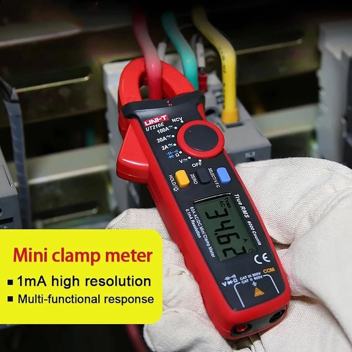 UNI-T UT210D seria UT210 Mini zacisk miernika, 200A AC/DC, 600 V AC/DC, 60 kHz, -40°C-1000° C/-40°F-1832°F