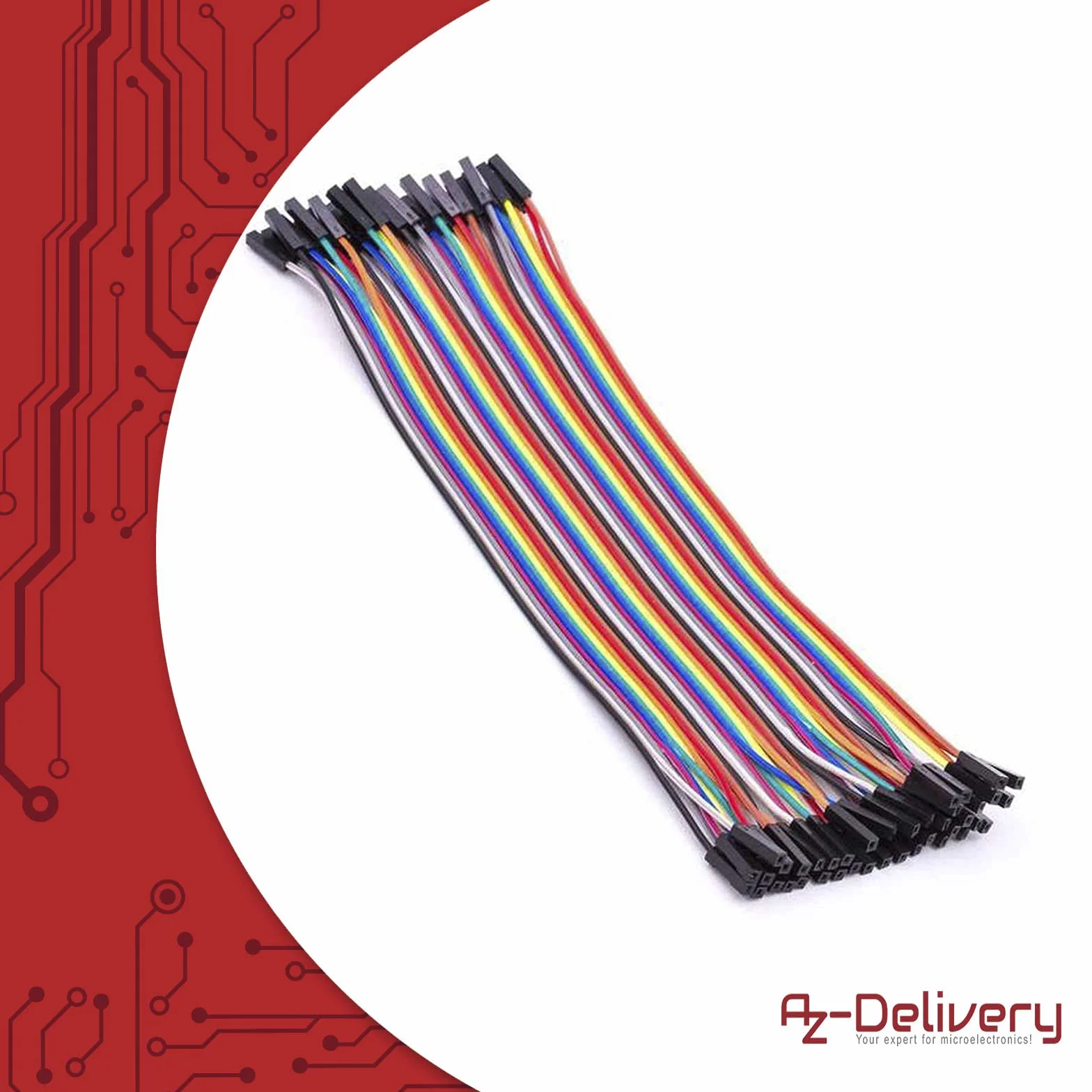 AZDelivery 3 x Jumper Wire Cable 40 szt. każdy 20 cm F2F Female to Female kompatybilny z Arduino i Raspberry Pi Breadboard tym e-Book!