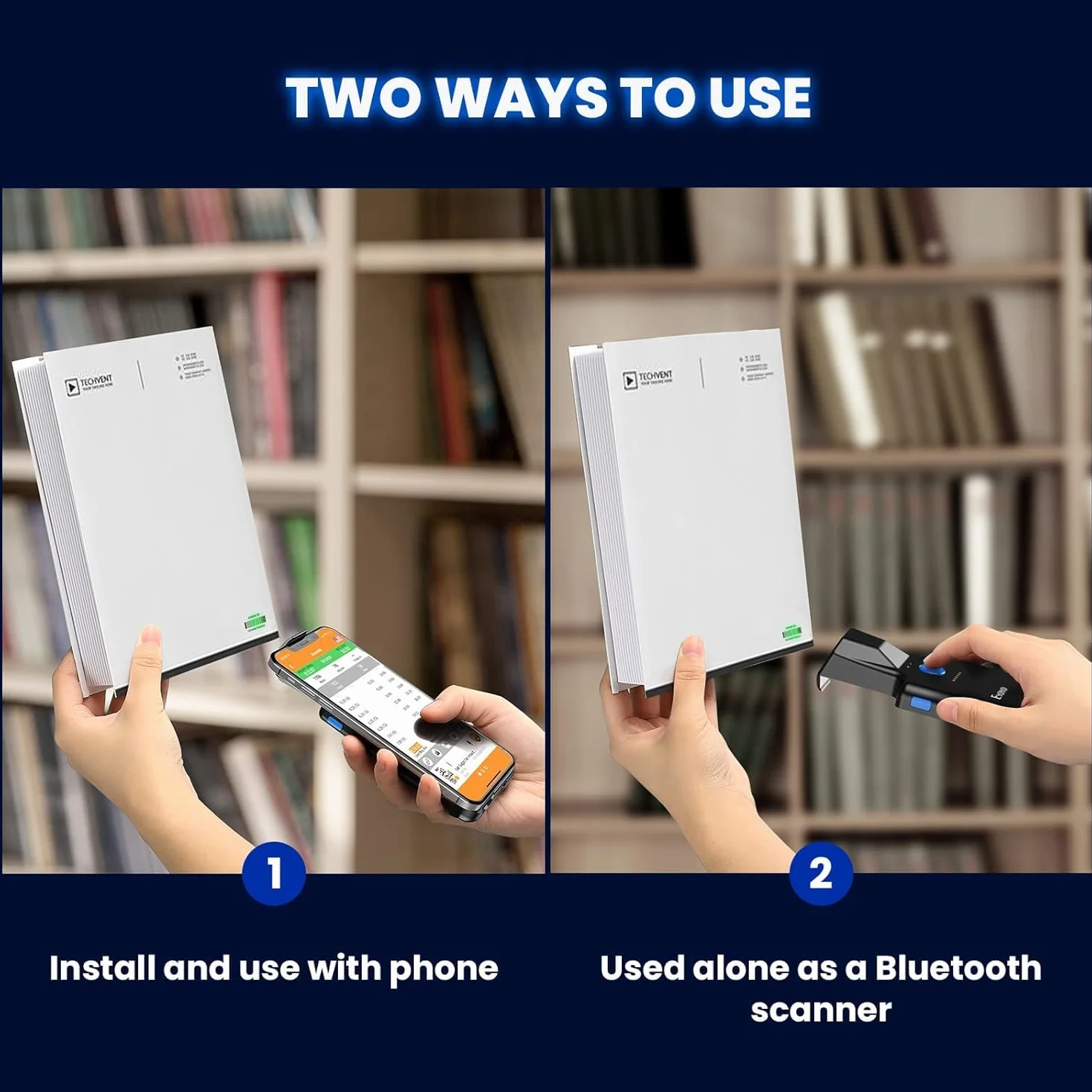 Eyoyo Bezprzewodowy Skaner Kodów Kreskowych Bluetooth 2D 1600 mAh Android iOS iPhone