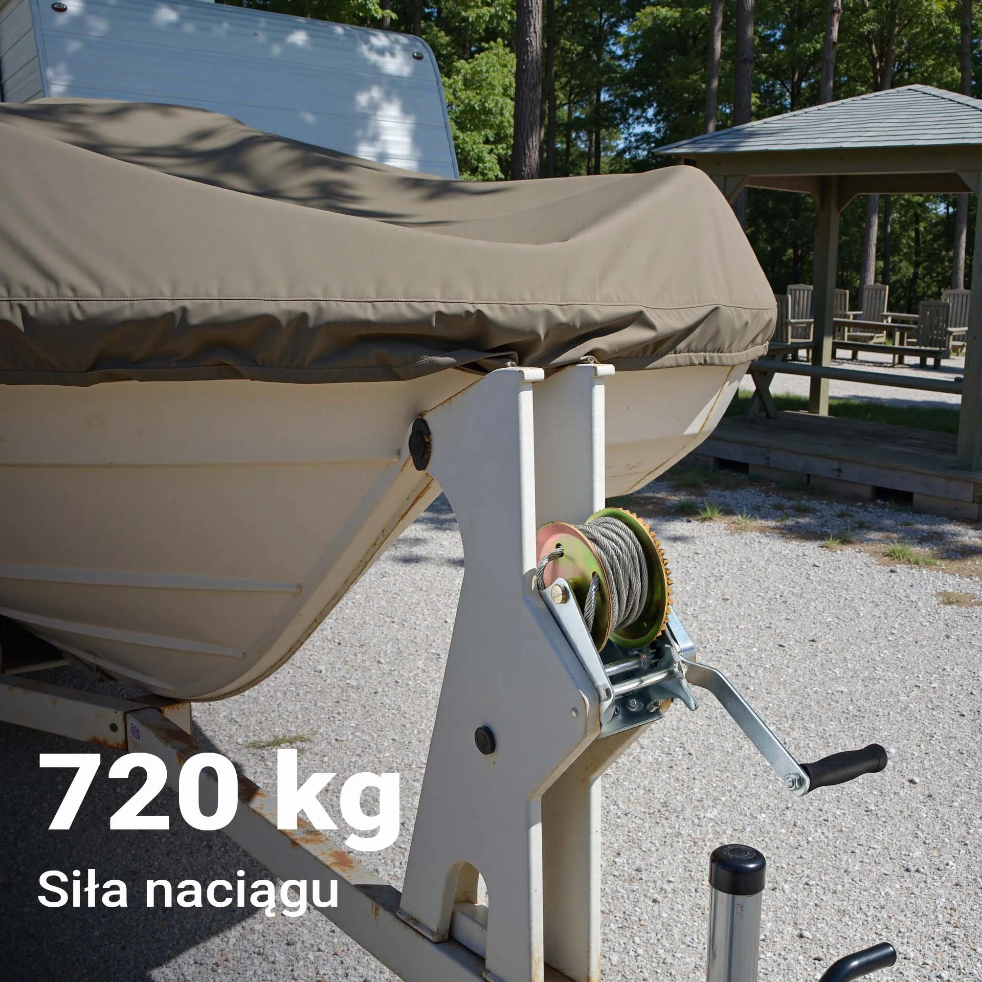 Wiltec Wyciągarka ręczna linowa stalowa 720 kg, lina 10 m, ocynkowana wciągarka ręczna z przełożeniem 4:1 do prac budowlanych, warsztatowych i leśnych