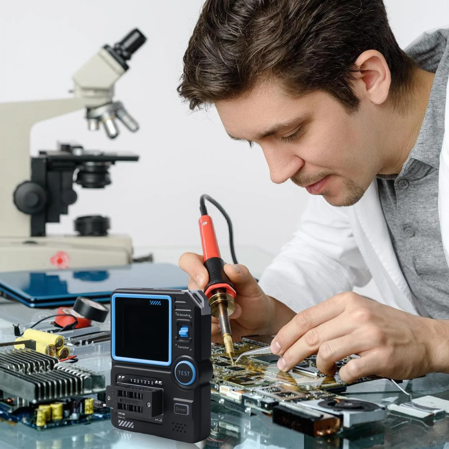 LCR-P1 tester tranzystorowy miernik LCR z kolorowym wyświetlaczem NPN PNP MOSFET IR