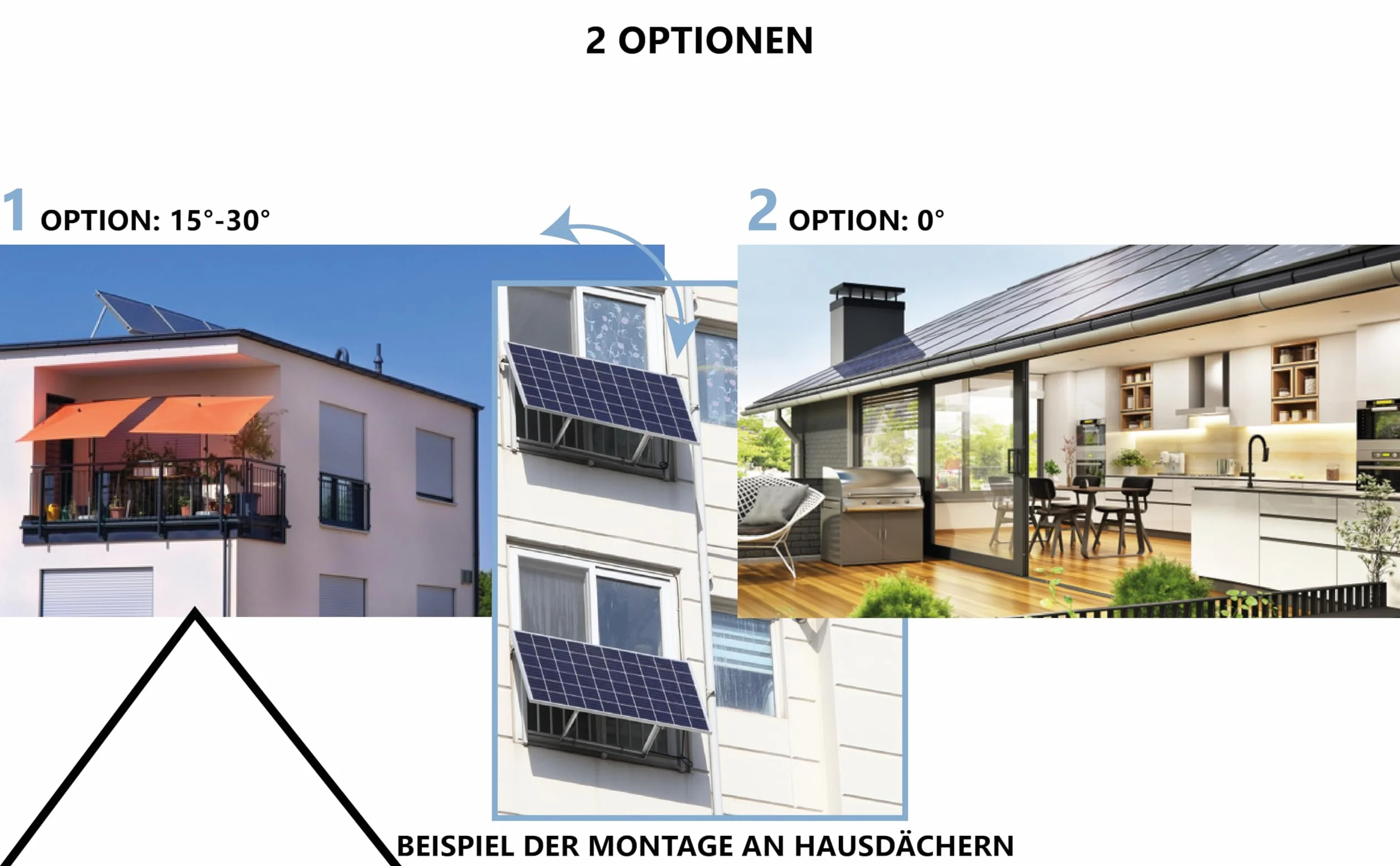 Uchwyt do modułu solarnego do płaskiego dachu, dachu, ściany, łodzi, przyczepy kempingowej, kątowego aluminiowego wspornika do PV, modułu solarnego (aluminiowo-srebrny, 1 zestaw 15°-30°)
