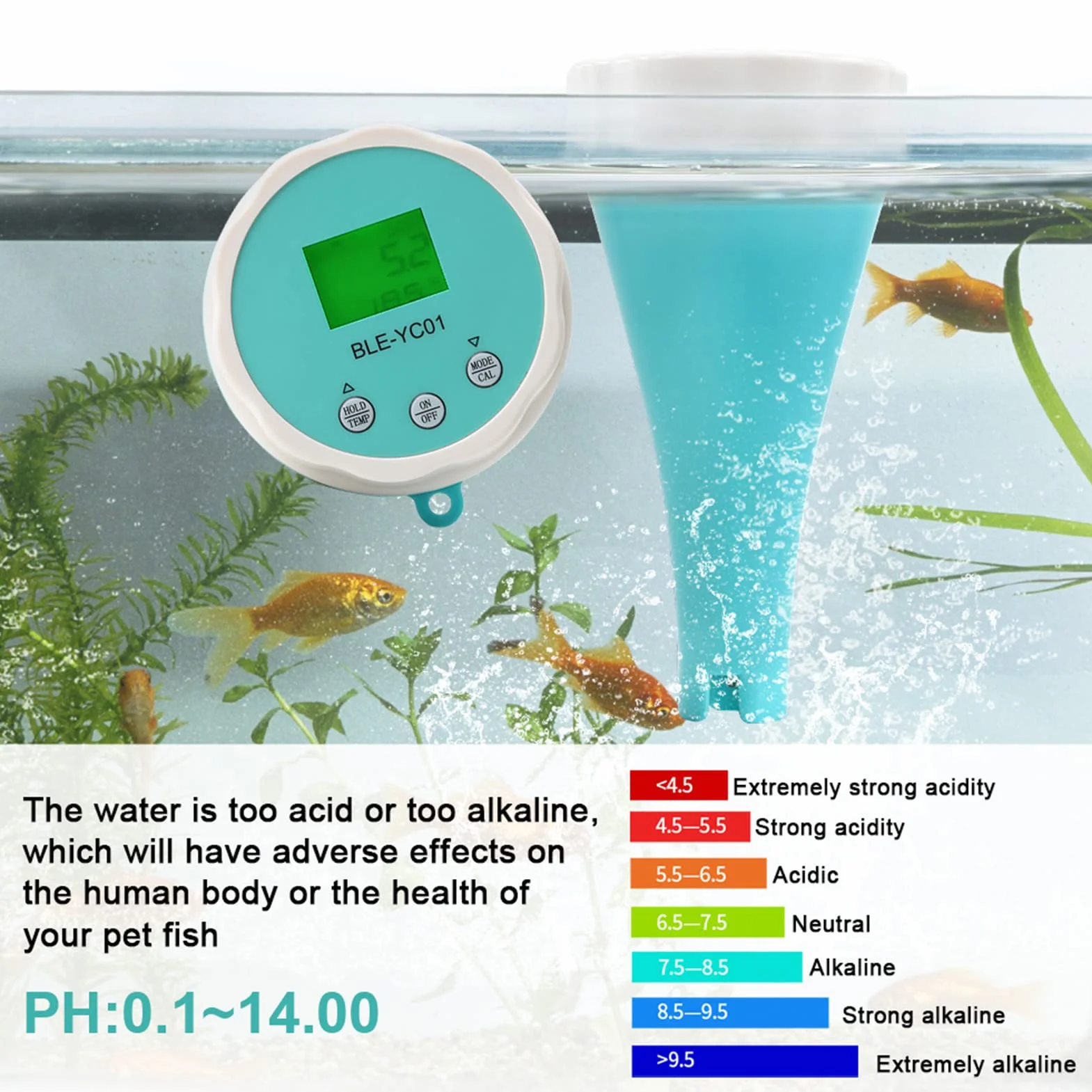 Miernik do Testowania Wody, 6 w 1 PH EC TDS ORP CL TEMP Cyfrowy Tester Wody, Wysoka Dokładność Tester Jakości Wody Bluetooth do Basenu, Hydroponiki, Wody Pitnej, Akwariów