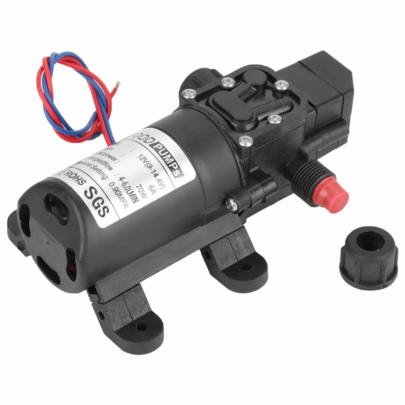 Pompa Membranowa 12V 0,9MPa 6L/min 70W Samozasysająca Wodna