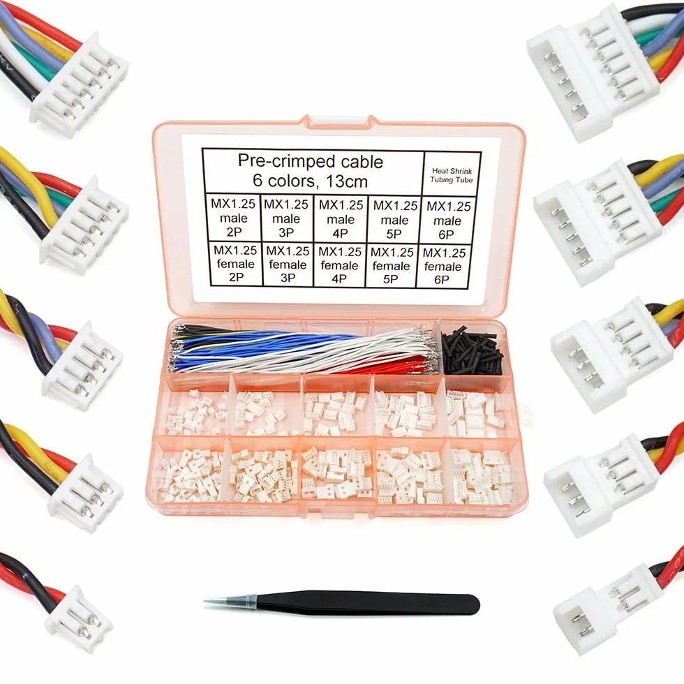 Złącza męskie i żeńskie 1,25 mm JST Molex PicoBlade do 13 cm Pixhawk silikonowy kabel