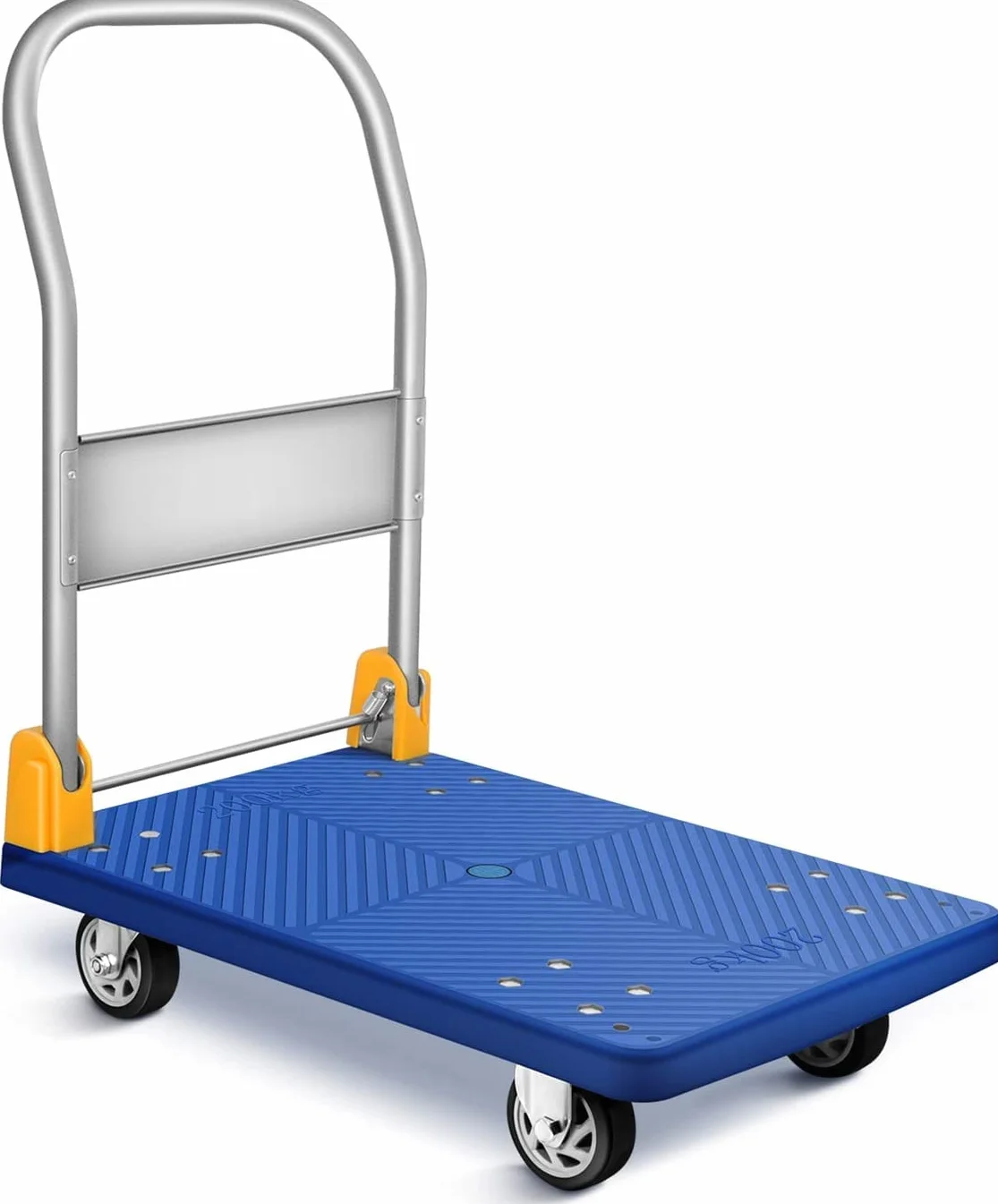 YSSOA Wózek platformowy o udźwigu 200 kg i kołach obrotowych o 360 stopni, składany wózek do załadunku i przechowywania, niebieski