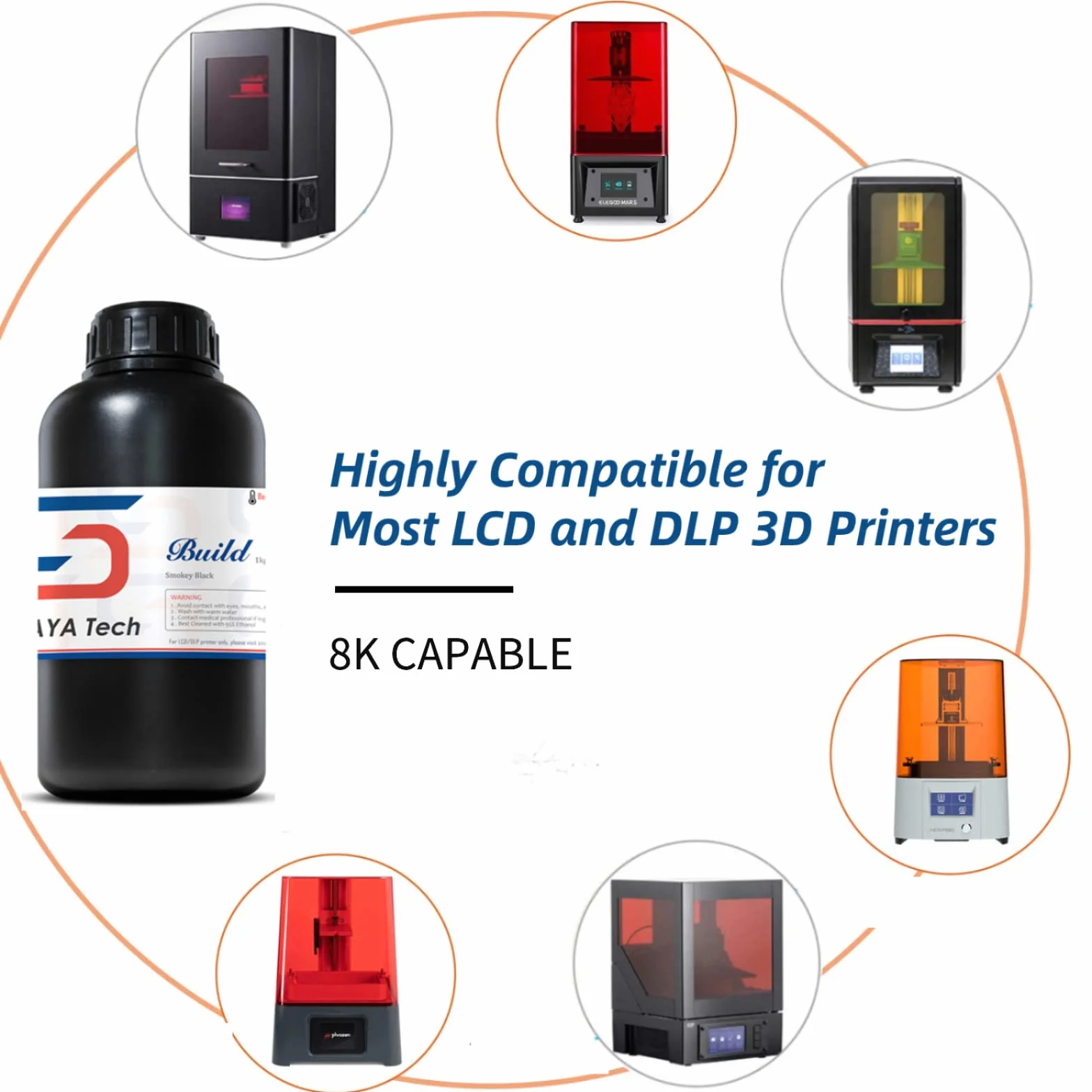 Siraya Tech Build Żywica 3D Wysokiej Rozdzielczości Nielamliwa Inżynierska Standardowa Fotopolimerowa Rapid do LCD DLP (Dymna Czern, 1kg)