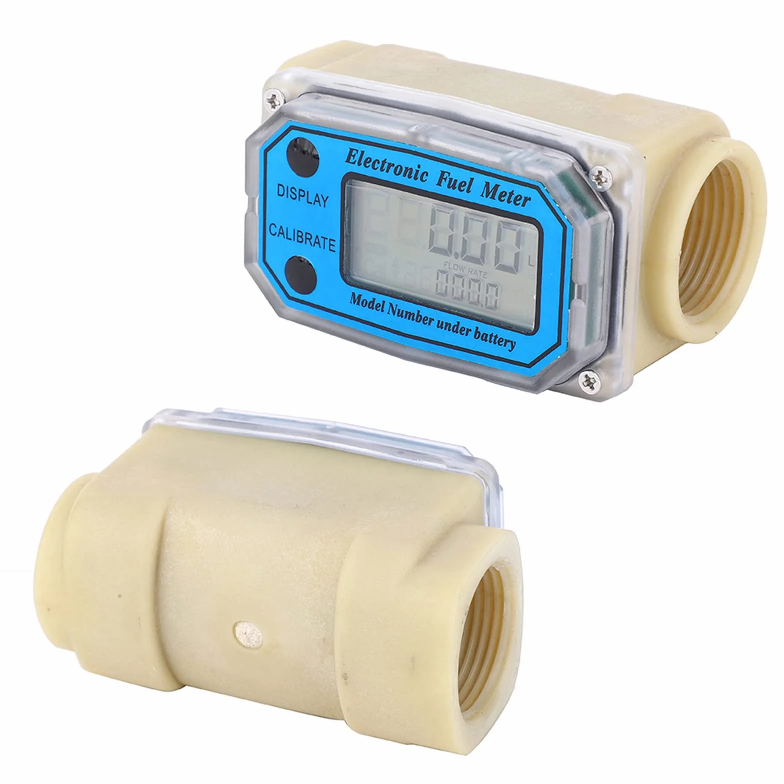 Mini Cyfrowy Przepływomierz Turbinowy LCD 15-120L/min 1" NPT do Oleju Napędowego Mocznik Nafta Benzyna 15-120L/min