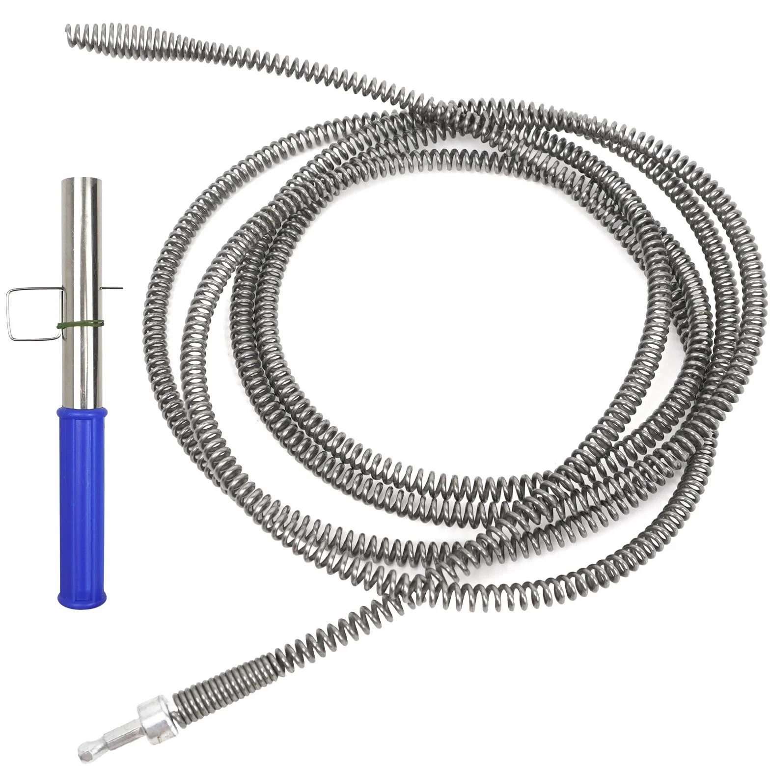 Spirala do czyszczenia rur 3 m x Ø 10 mm środek do czyszczenia odpływów spirala odpływ spirala z nakładką wiertniczą uniwersalna spirala rurowa odpływ wału do czyszczenia rur do toalety, umywalki