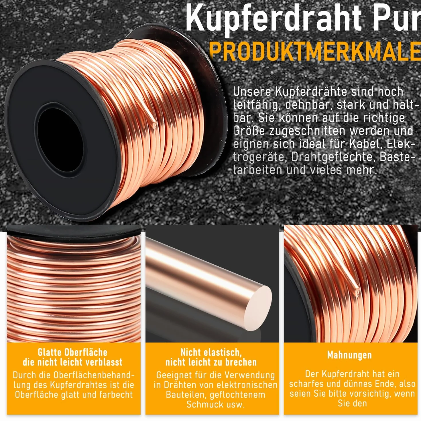 Drut miedziany, ø 2,0 mm x 10 m, czysty drut miedziany T2, pasuje do elektrycznych, spawalniczych, DIY