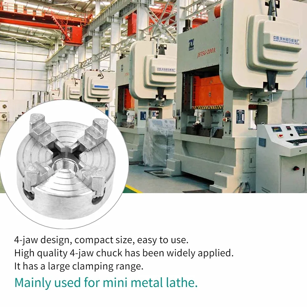 Z011A uchwyt z czterema szczękami, uchwyt tokarski ze stopu cynku narzędzie do wiercenia CNC do mini tokarki metalowej