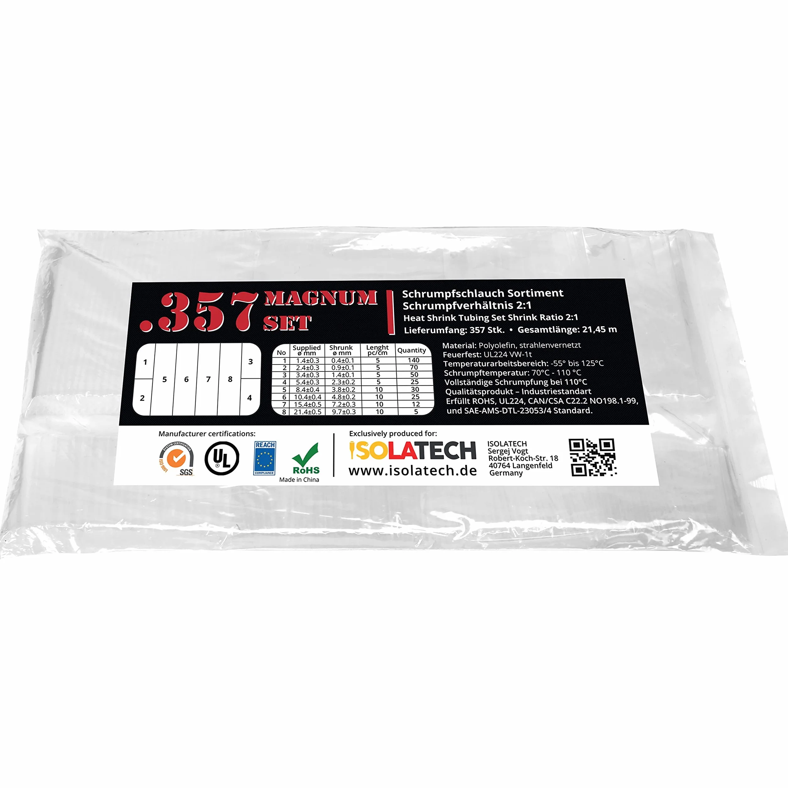 ISO-PROFI® 357-Magnum torba termokurczliwa 2:1 przezroczysty
