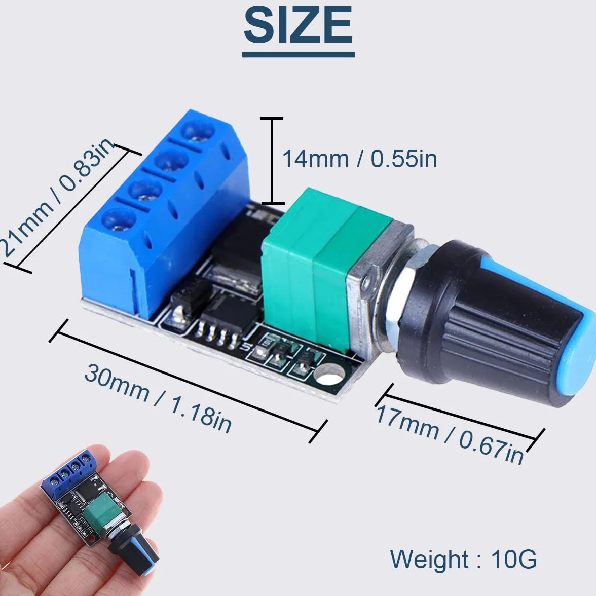 2 sztuk MIni moduł regulatora prędkości PWM DC Silnik gubernator 5V-16V 12V przełącznik kontroli prędkości 10A funkcja ściemniania LED z kablem 24AWG