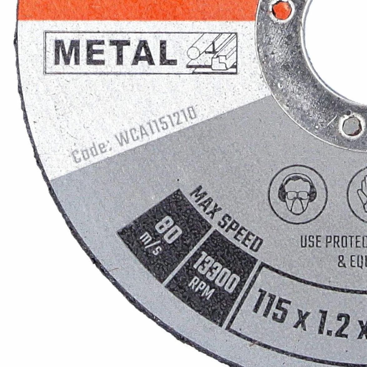 WELLCUT WCA1152-10 tarcza tnąca Extreme 115 mm 4,5 cala opakowanie 10 sztuk w metalowym pudełku do DGA452, DGA454, GA4530R (1), 115 x 1,2 x 22,23 mm