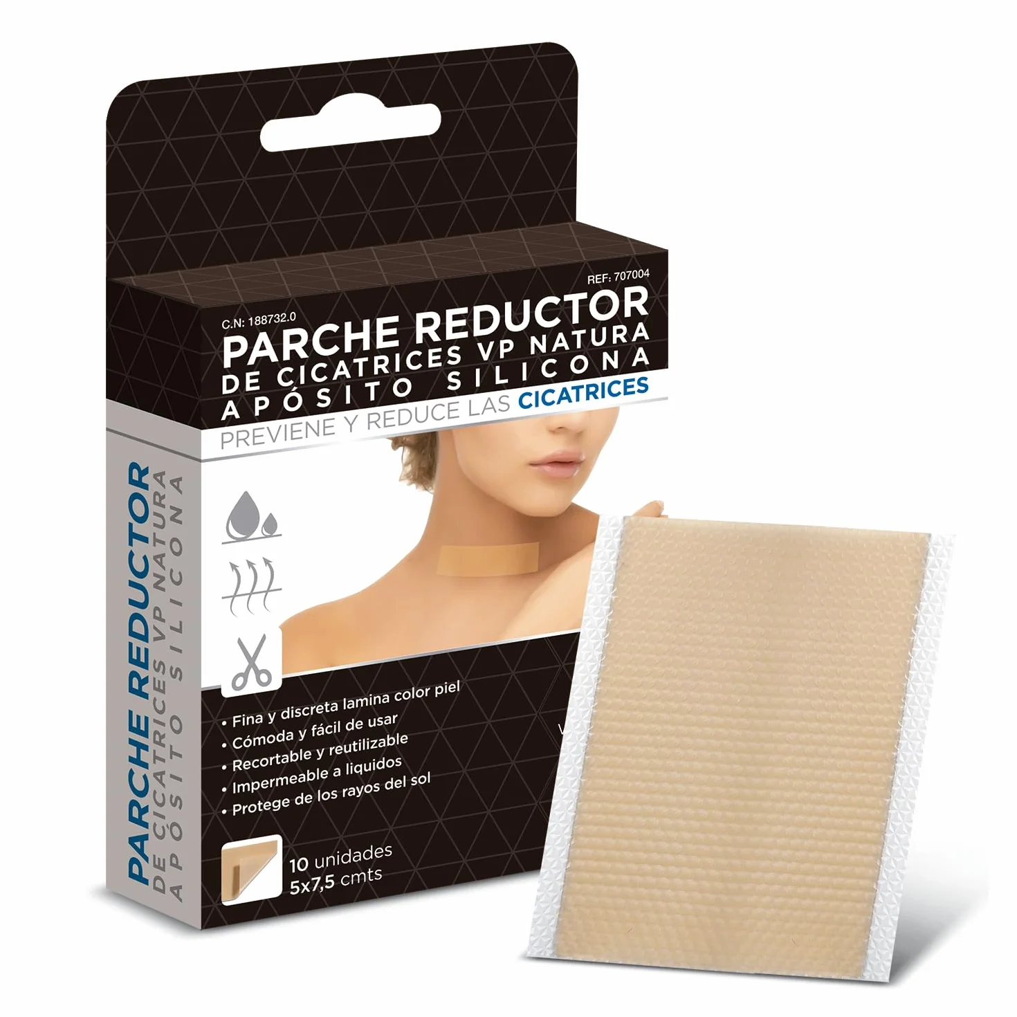 VP Natura Patch Reduktor blizn 5x7,5 cm 10 sztuk Wodoodporny kolor mięsny
