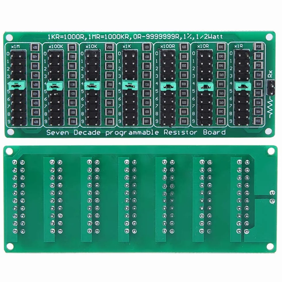 Rezystor programowalna płytka rezystora 0.1R - 9999999R 8 Sekcja 0.1R Precyzyjny element elektroniczny mały rozmiar do eksperymentów edukacyjnych projektowanie